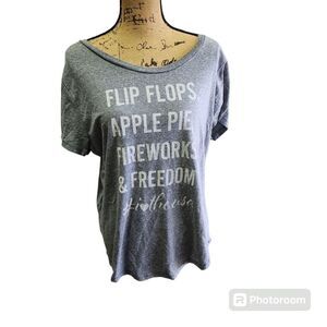 State of Mine Patriotic Graphic Tee Shirt Womens SZ XL American Novelty Holiday